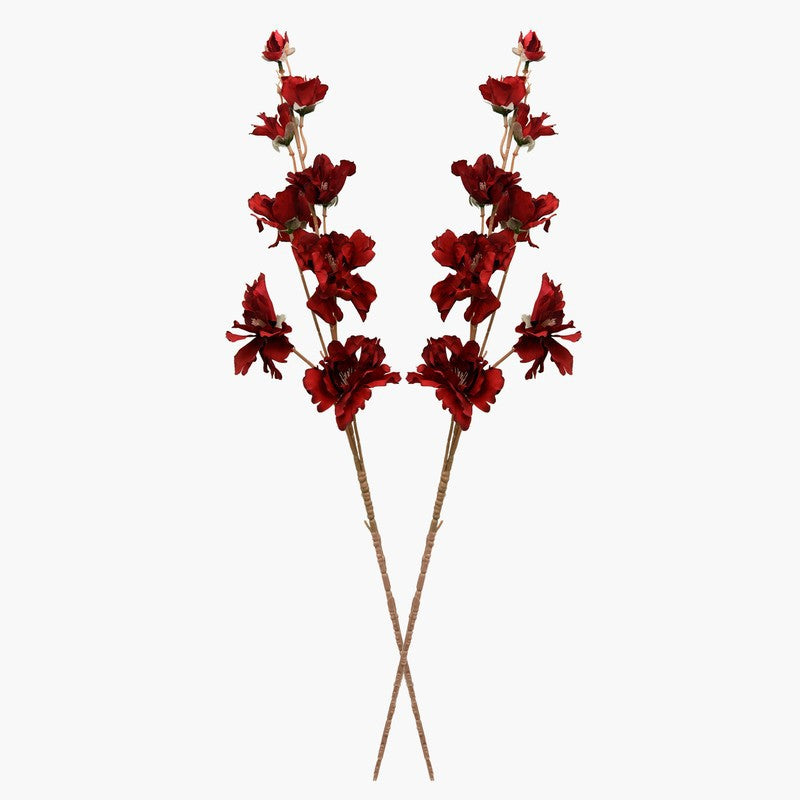 Petal Essence (Red) Premium Artificial Flowers - Set Of Two media 4