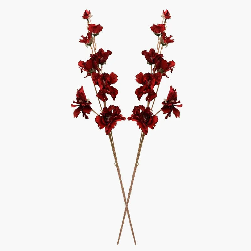 Petal Essence (Red) Premium Artificial Flowers - Set Of Two media 4