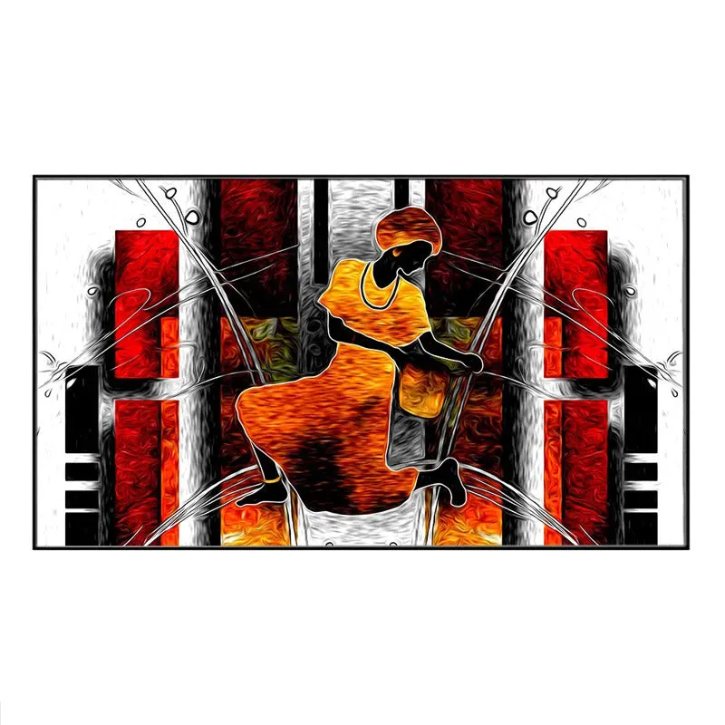 African Lady Vintage Canvas Wall Painting media 3