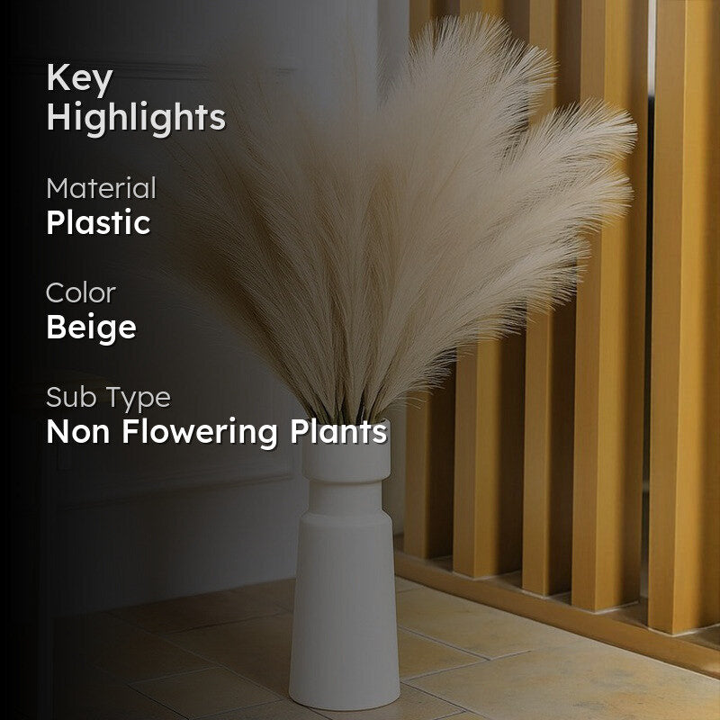 Faux Pampas Grass Sticks (45.7 cms) - Coffee media 2