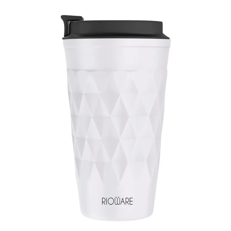 Rioware FacetSip Travel Stainless Steel Tumbler (350 ML) - White media 3