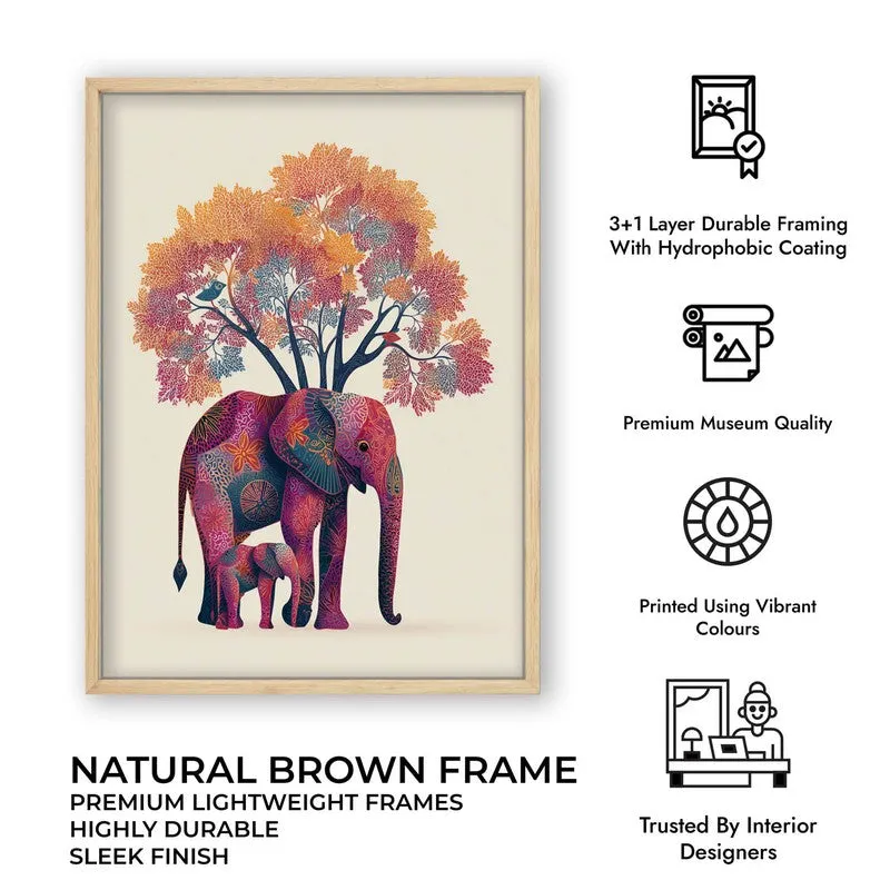 Gajra Canvas Wall Painting With Brown Frame media 11