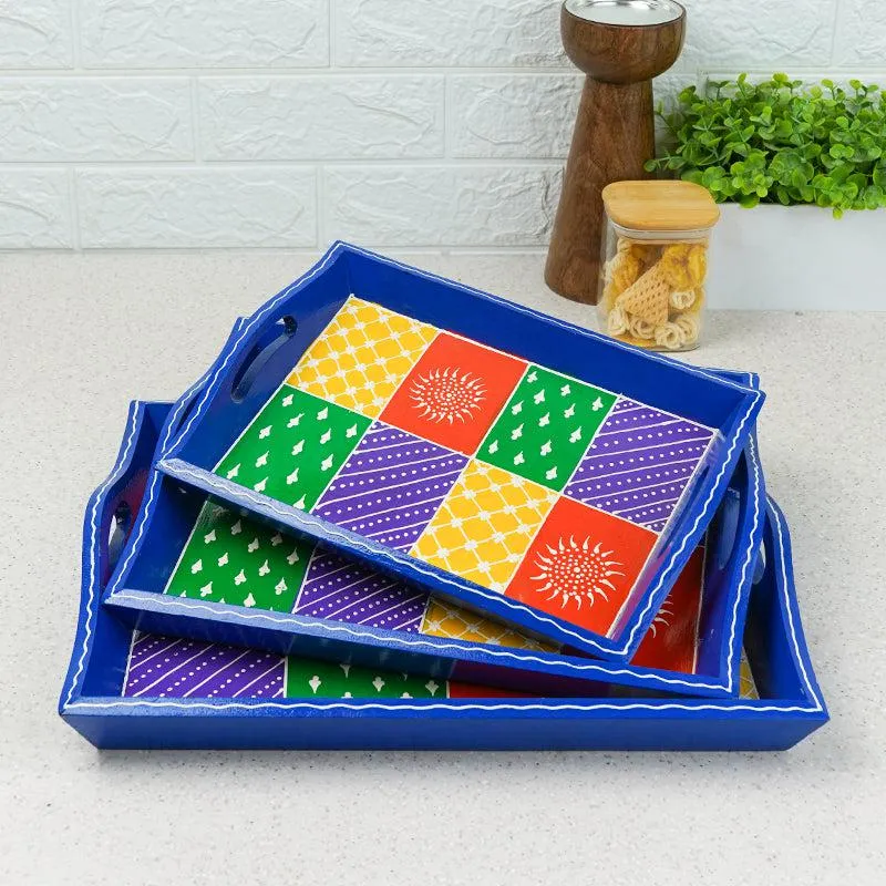 Thambura Ethnic Serving Tray - Set Of Three media 1