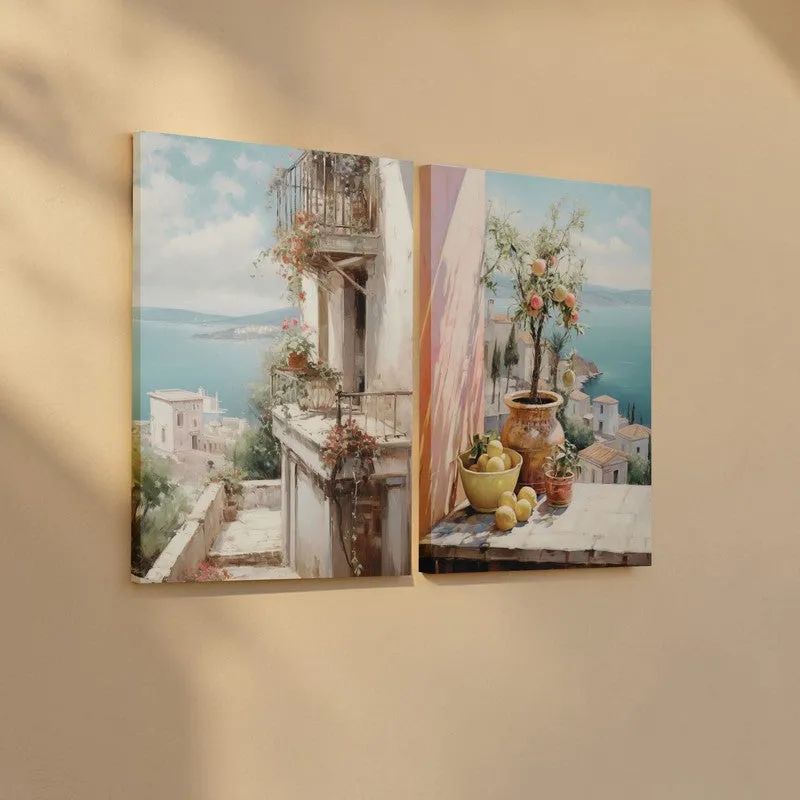 Balcony Bloom Canvas Wall Art - Set of Two media 5