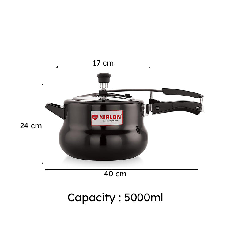 Nirlon Cubix Hard Anodized Pressure Cooker - 5000 mL/ 7 Inches image 10