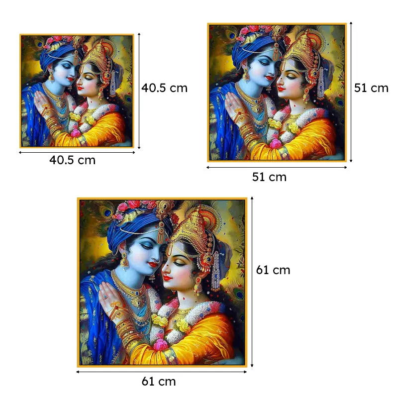 Cosmic Krishna - Radha Canvas Wall Art With Frame media 7