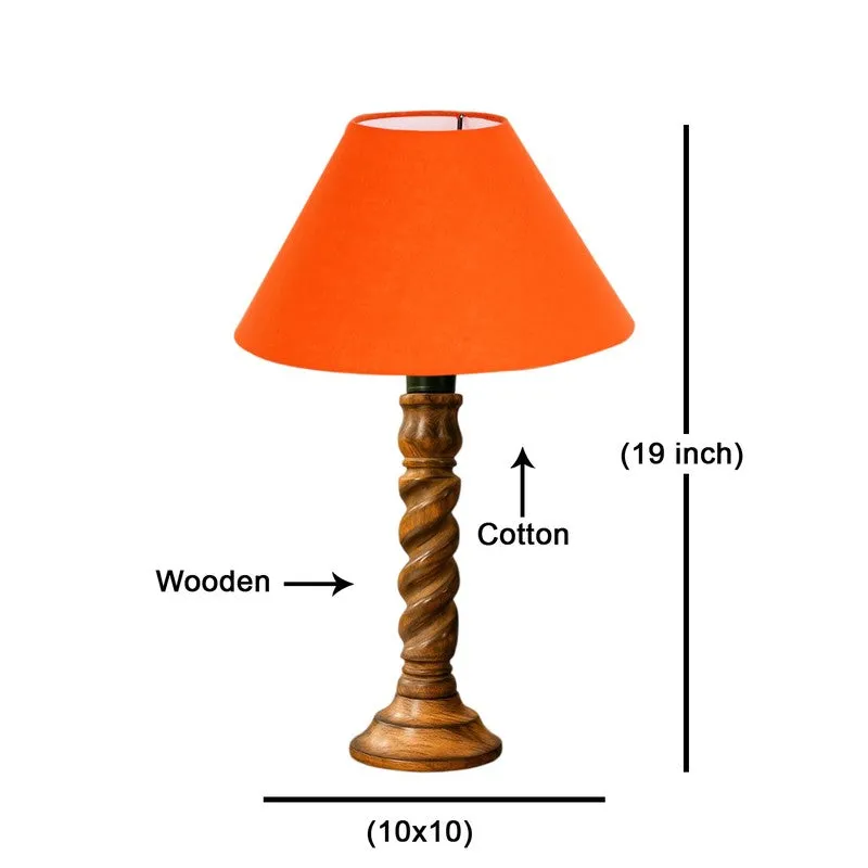 Elvane Kyra Wooden Table Lamp - Orange media 8