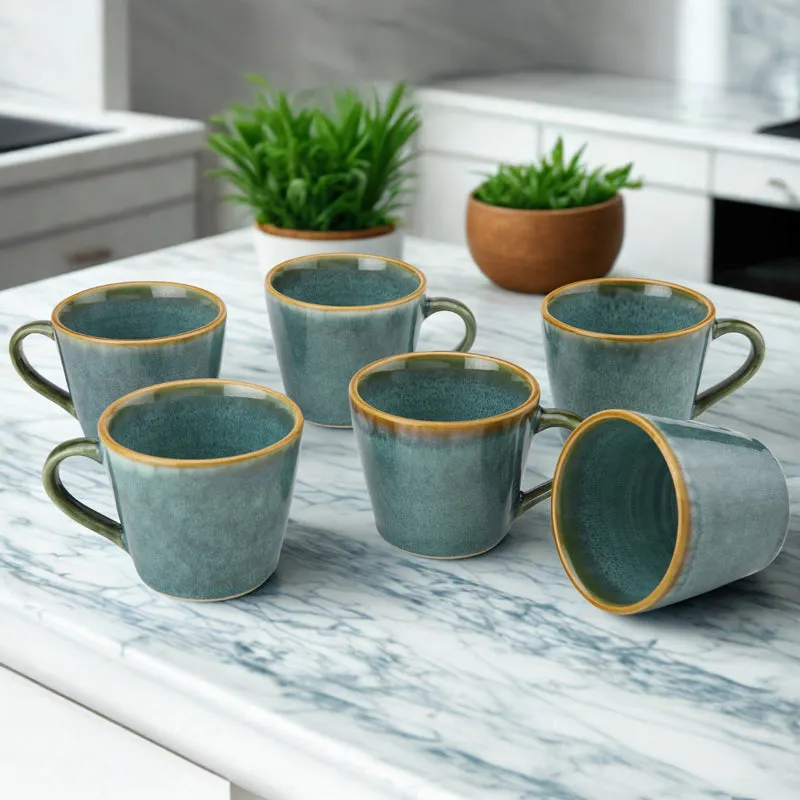 Elegant Ceramic Tea Cup (175 mL Each) - Set of Six media 1