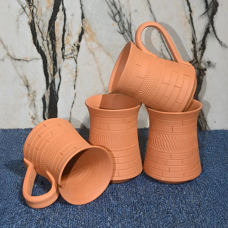 Kaivalya Terracotta Coffee Mug (250 mL Each) - Set of Four media 1