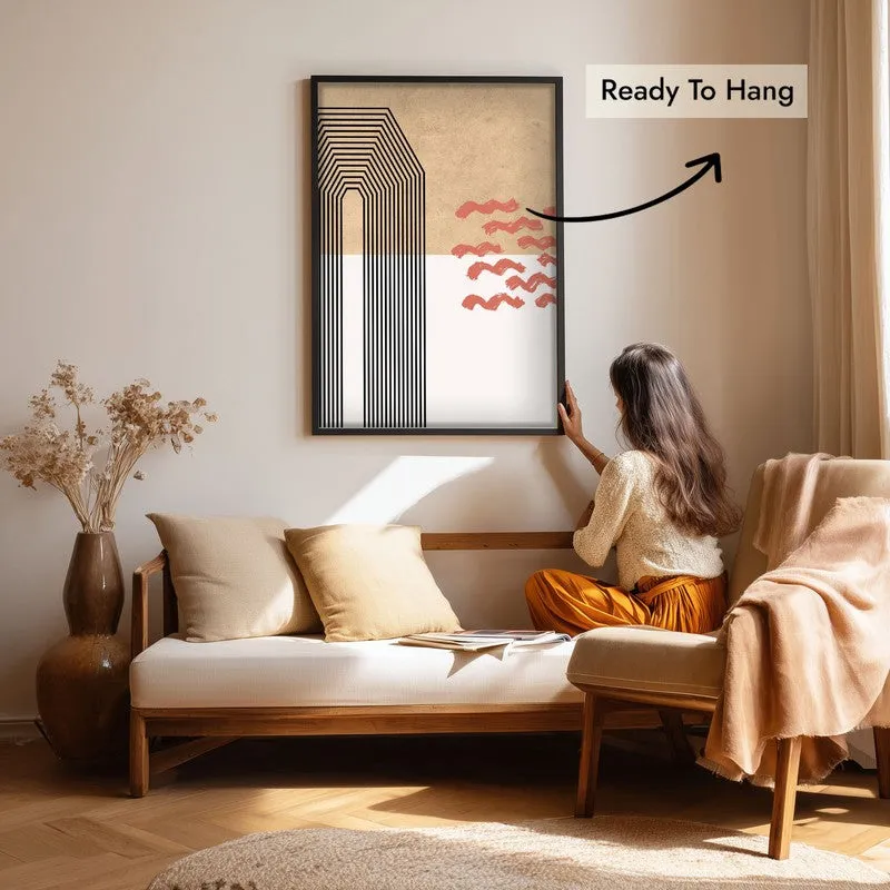Earthbound Geometry Canvas Wall Painting With Black Frame media 7