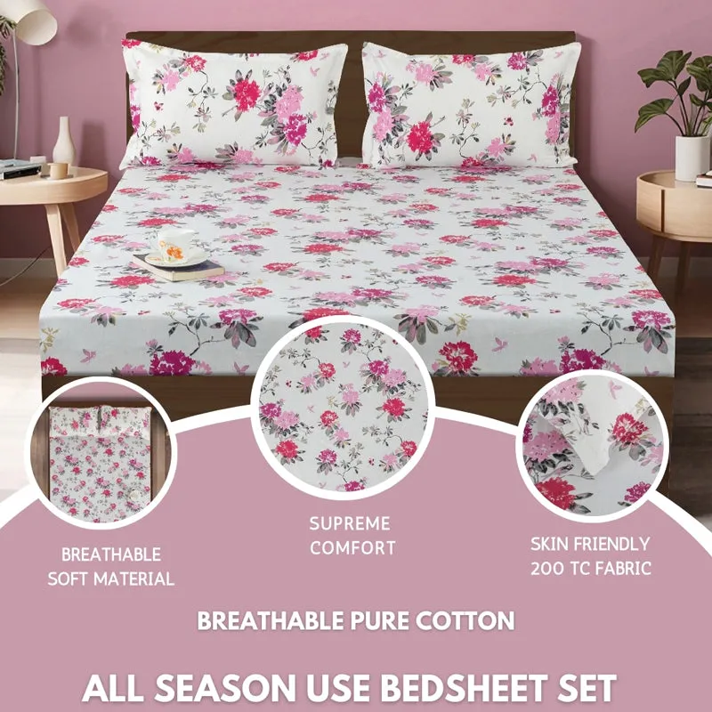 Swayam Ruvo Rosa Cotton Bedsheet (Pink) - 200 TC media 10