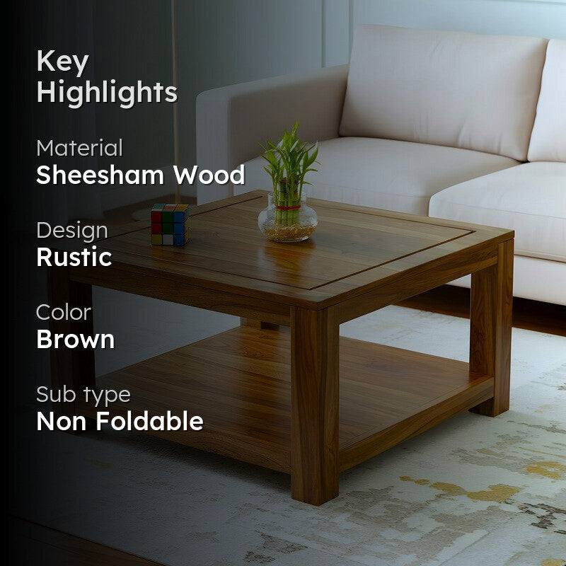 Frixon Sheesham Wooden Center Table - Dark Brown media 2