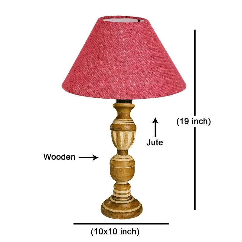 Zenrae Drift Wooden Table Lamp - Pink media 8