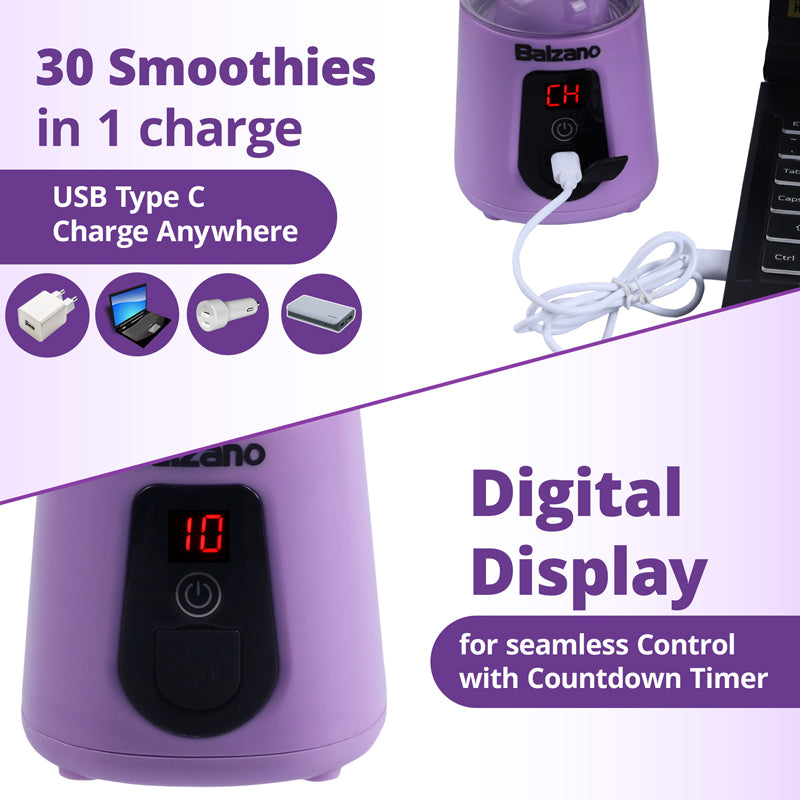 Balzano Wireless Travel Blender - Purple media 8