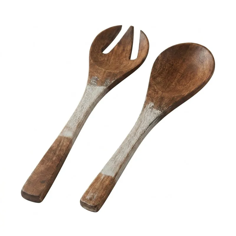 Basic Wooden Salad Spoon Kutch White - Set of Two media 5