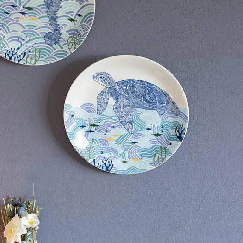 Animal Illustrative Series Wall Plate - Blue & White media 1