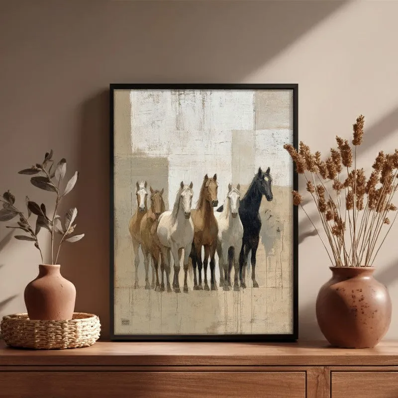 Equine Presence Wall Painting With Black Frame media 4