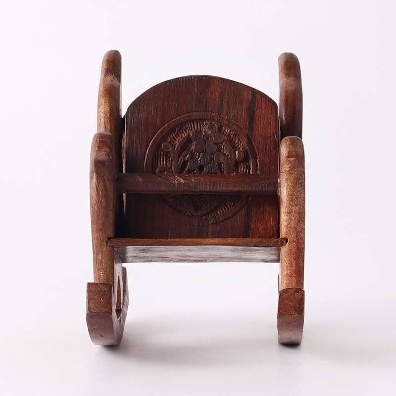 Rocking Chair Carved Coaster - Set Of Six media 4