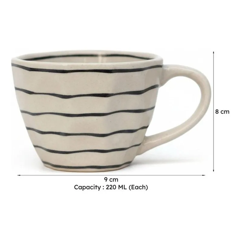 Jury Ceramic Tea Cup (220 mL Each) - Set of Two media 6