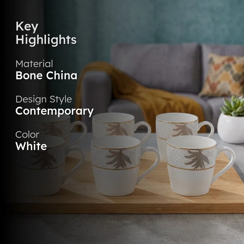 Serene Bone China Tea Cup (180 mL Each) - Set Of Six media 2