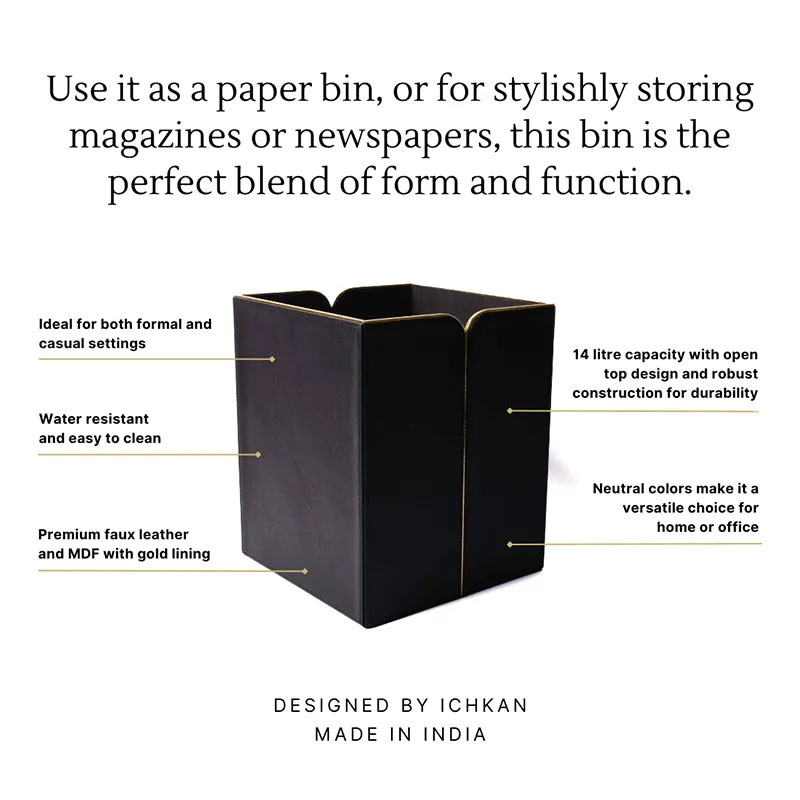 Ceastra Faux Leather Dust Bin - Black media 7