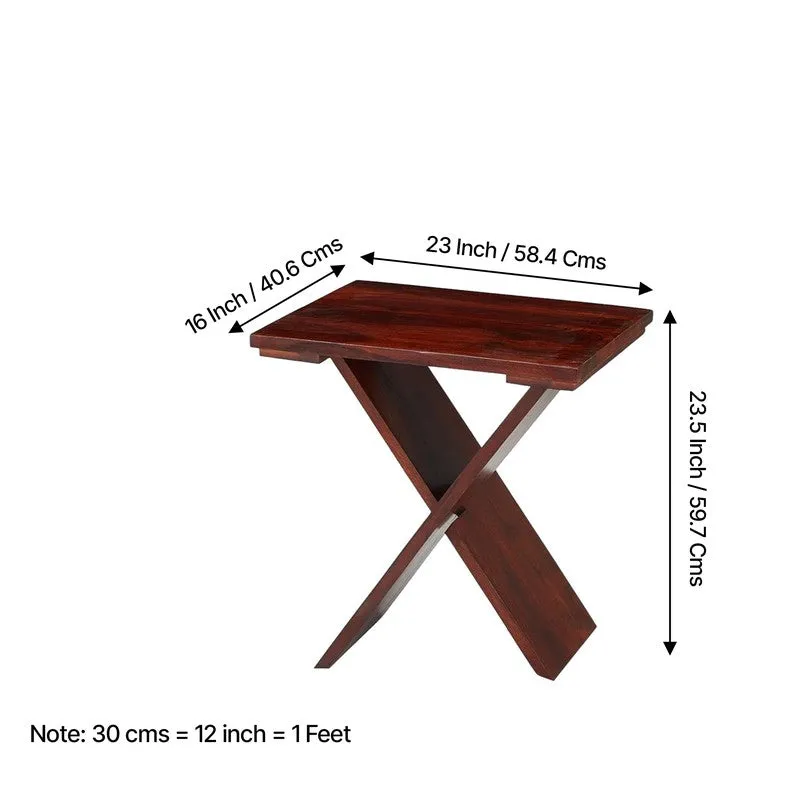 Dverox Sheesham Wooden Side & Bedside Table - Brown media 11