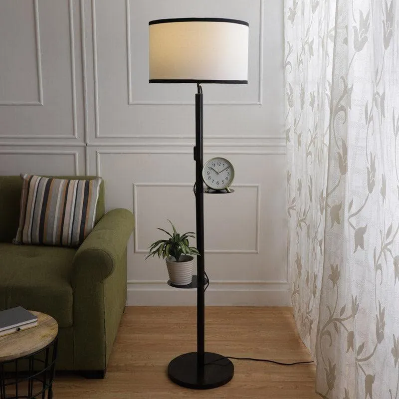 Walnut Musa Floor Lamp With Shelf media 3
