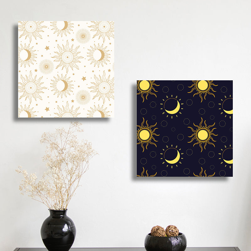 Day & Night Canvas Wall Art - Set Of Two