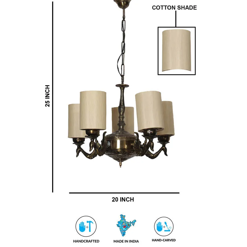 Lustro Cylindrical Golden Antique Ceiling Lamp media 6