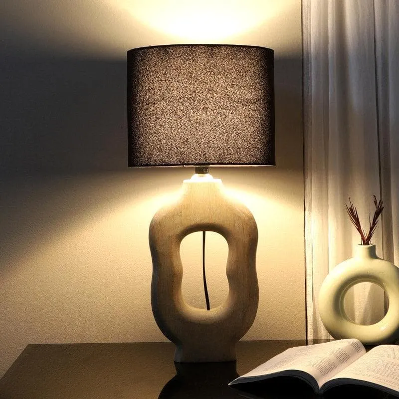 Bisara Tissle Fabric Table Lamp - Black,Grey media 1
