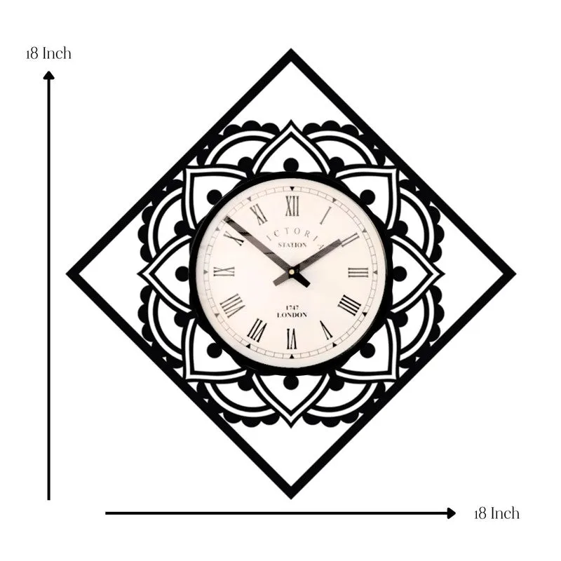 Petalara Steel Analog Wall Clock - Black media 7