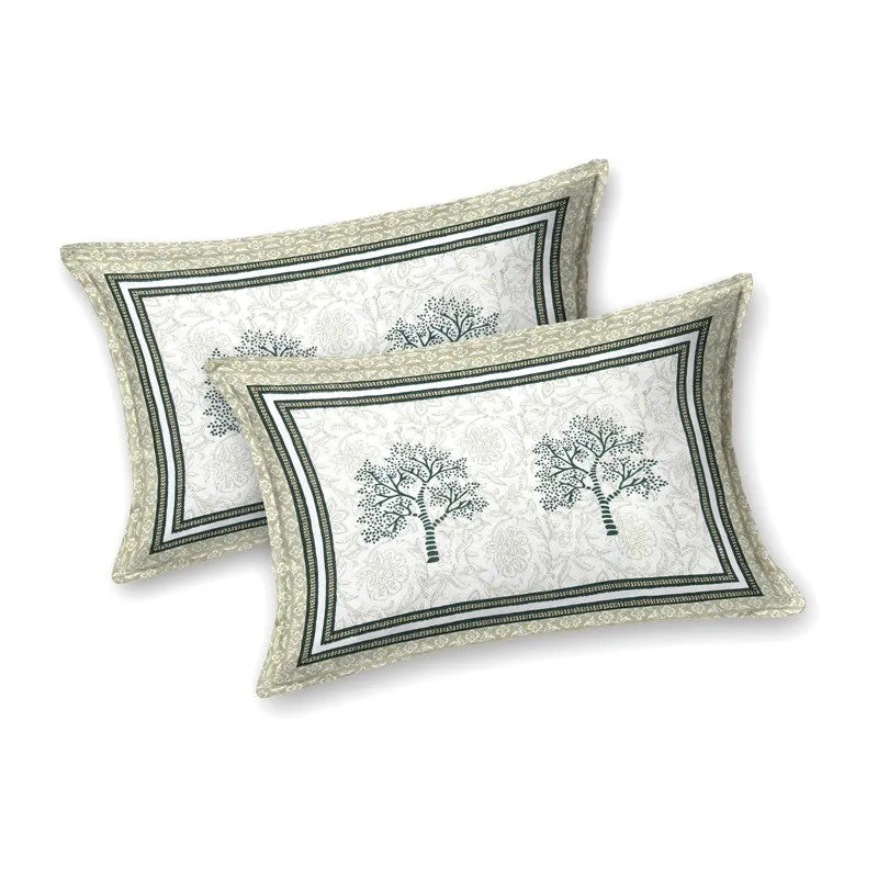 Gridor Cotton Bedsheet (Olive Green,Green) - 240 TC media 4