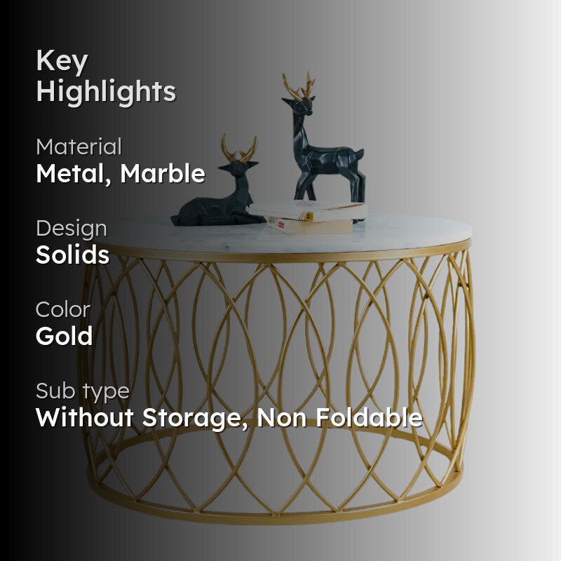 Aurum Ovette Accent Table with Marble Top media 2