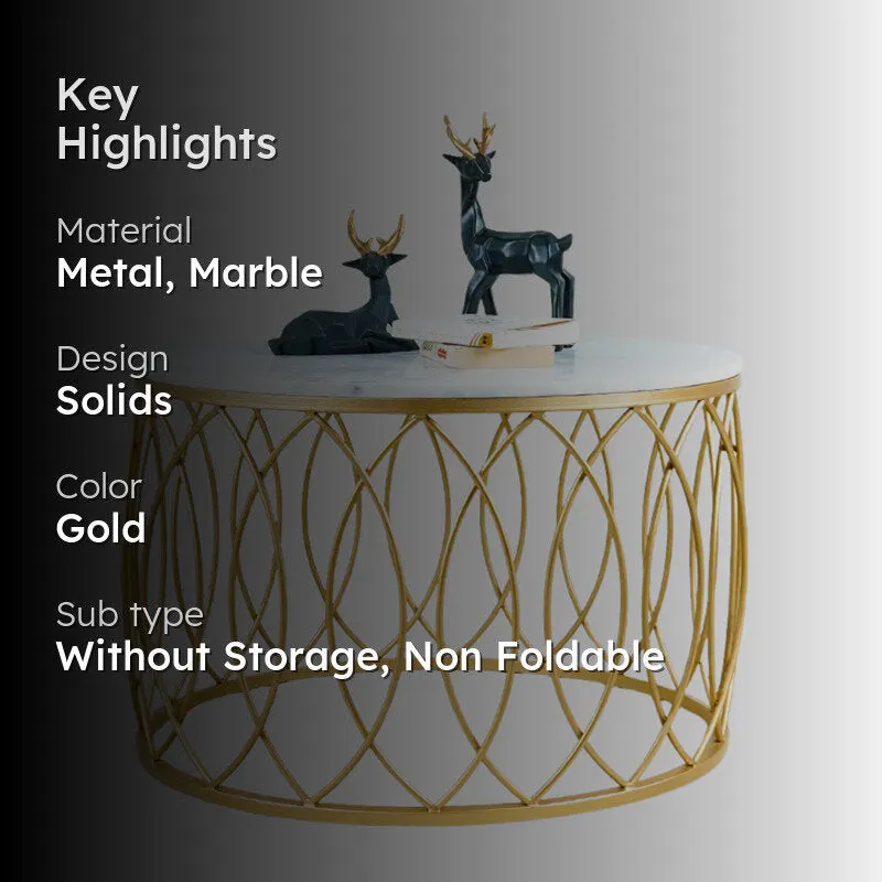 Aurum Ovette Accent Table with Marble Top media 2