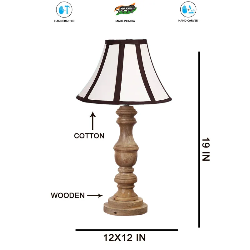 Stripra Carve Wooden Table Lamp - White,Black,Brown media 7