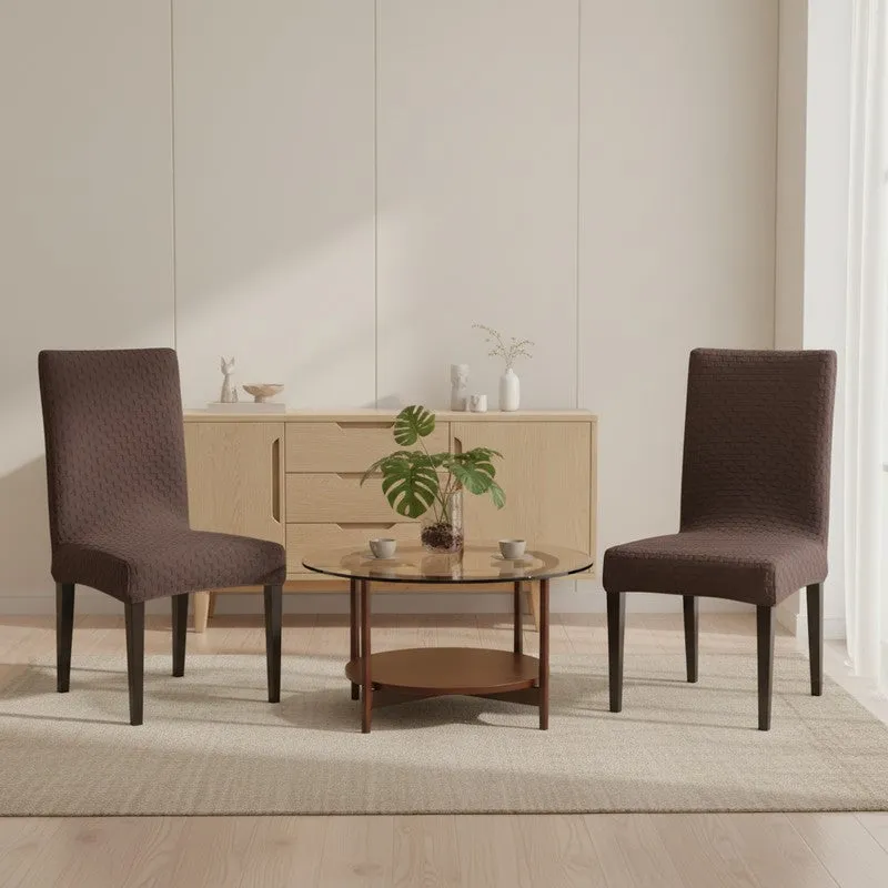 Nexo Neat Fit Chair Cover (Brown) - Set Of Two media 1