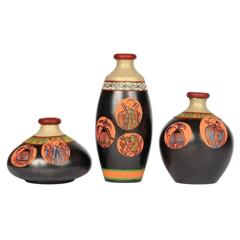 Levanda Tribal Terracotta Vase - Set Of Three media 3