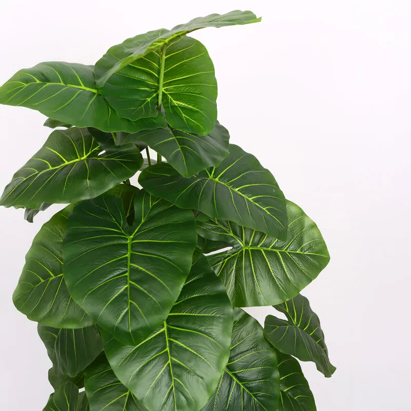 Verdiq Artificial Alocasia With Black Plastic Pot - 4 Feet media 5