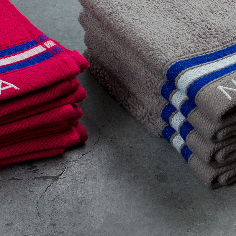 Nautica Dove Down Cotton Face Towel (Grey & Burgundy) - Set Of Eight media 5