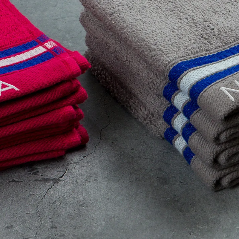 Nautica Dove Down Cotton Face Towel (Grey & Burgundy) - Set Of Eight media 5
