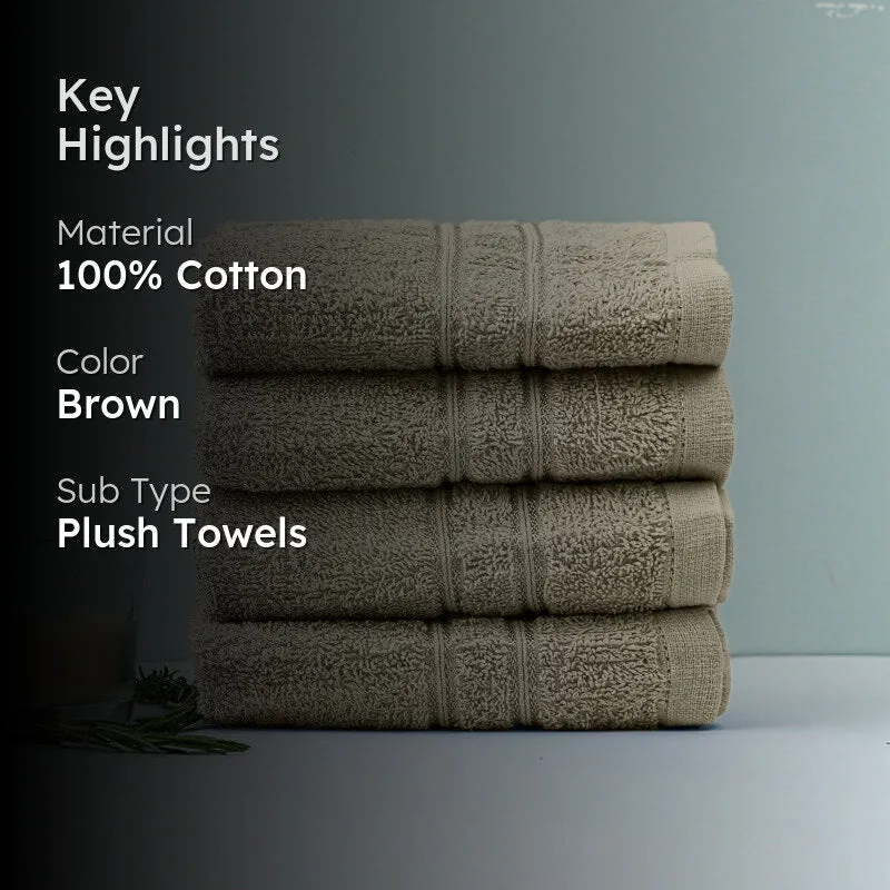 Micro CottonLuxeDry Soothe Face Towel (Brown) - Set Of Four media 2