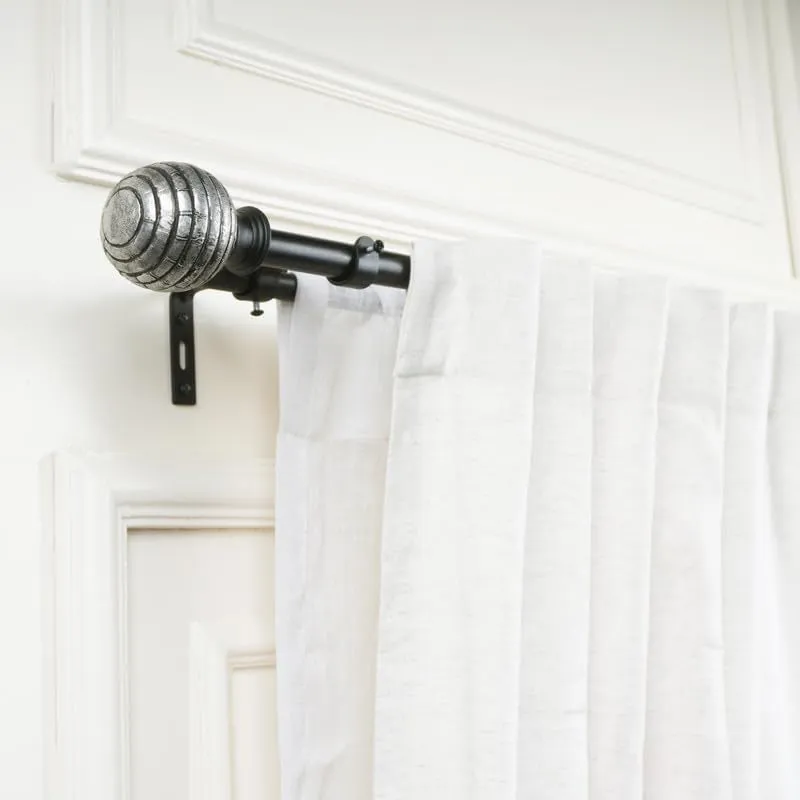 Silvara Duo Extendable 1" Double Curtain Rods With Round Finial & Brackets media 4