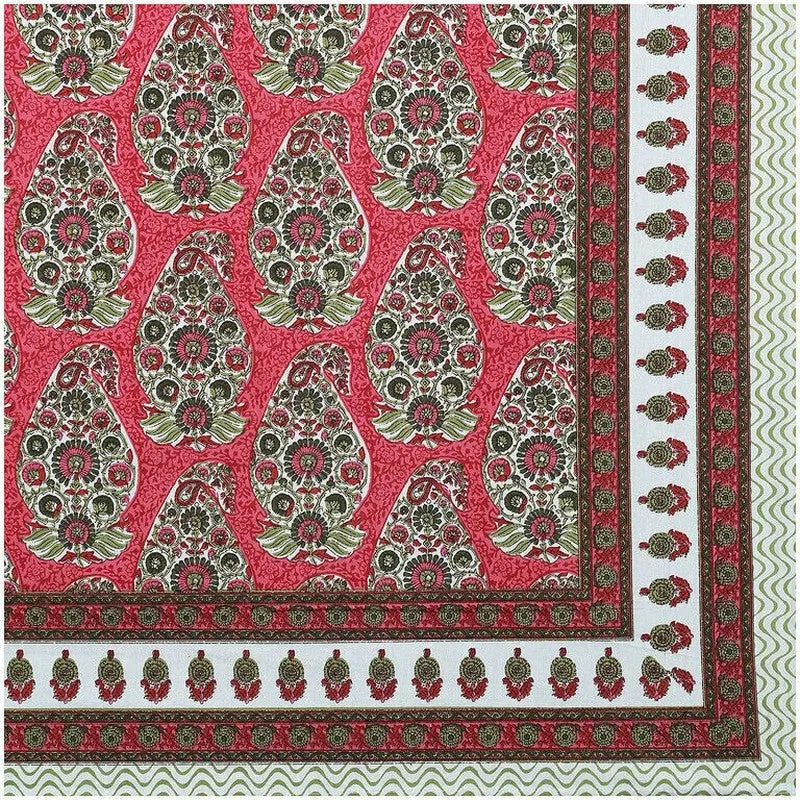 Floray Cotton Bedsheet (Red,Brown) - 240 TC media 7