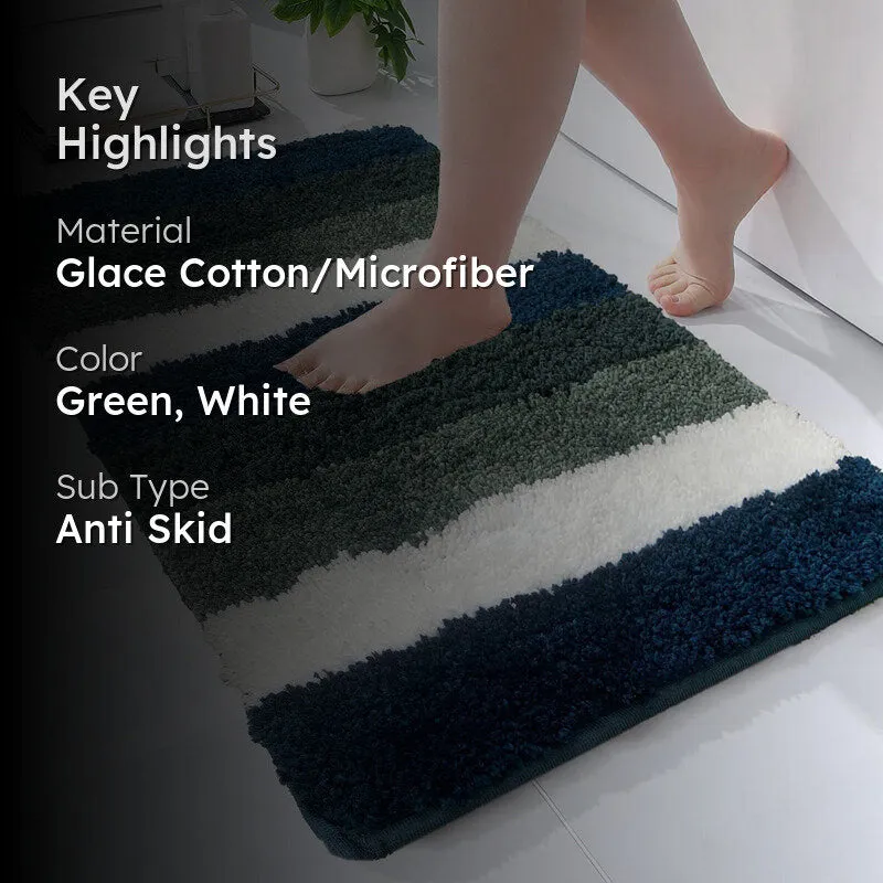 Jericho Luxe Bath Mat - Green, White media 2