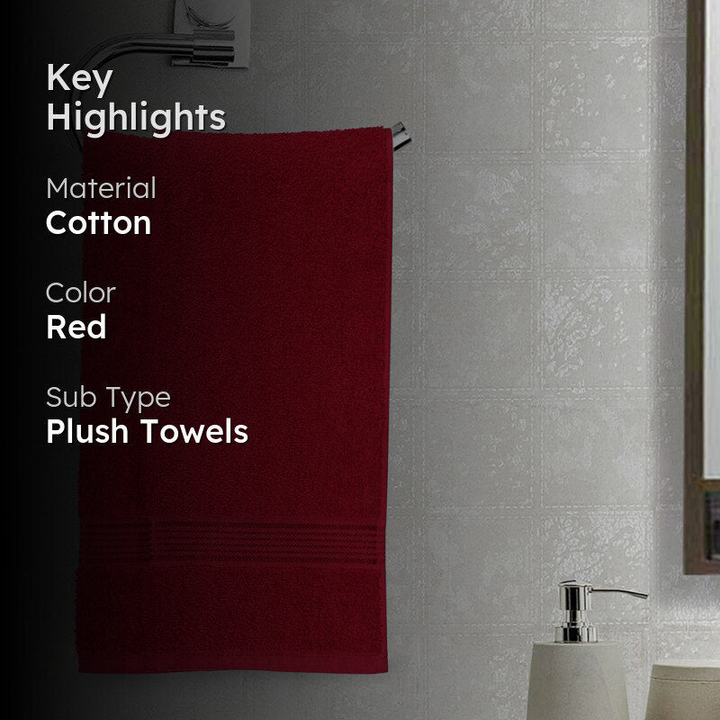Eva Quick Dry Hand Towel (Red) - Set Of Two media 2
