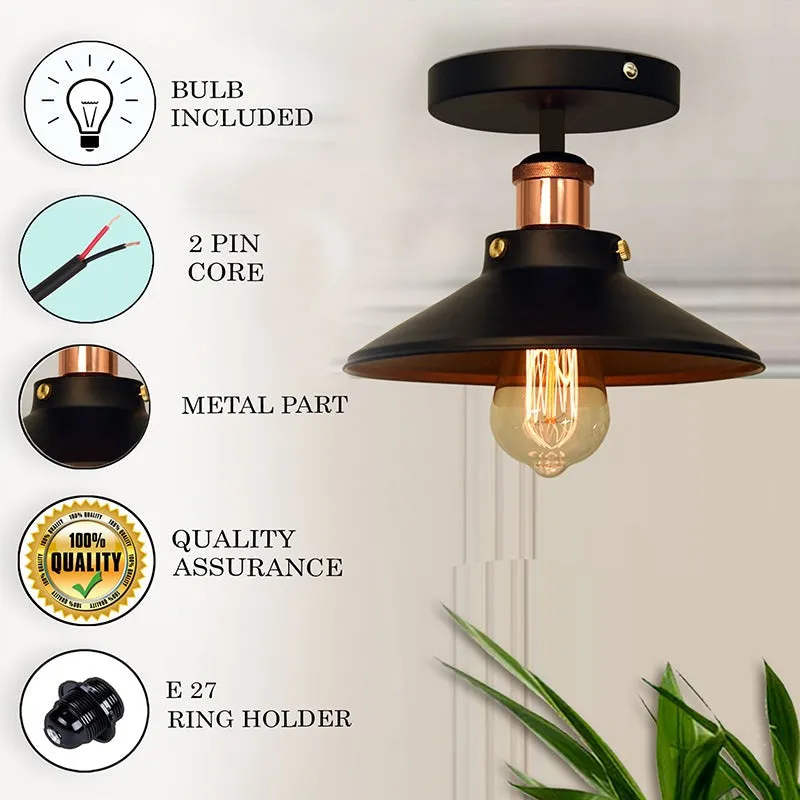 Urban Loft Metal Ceiling Lamp - Black media 4