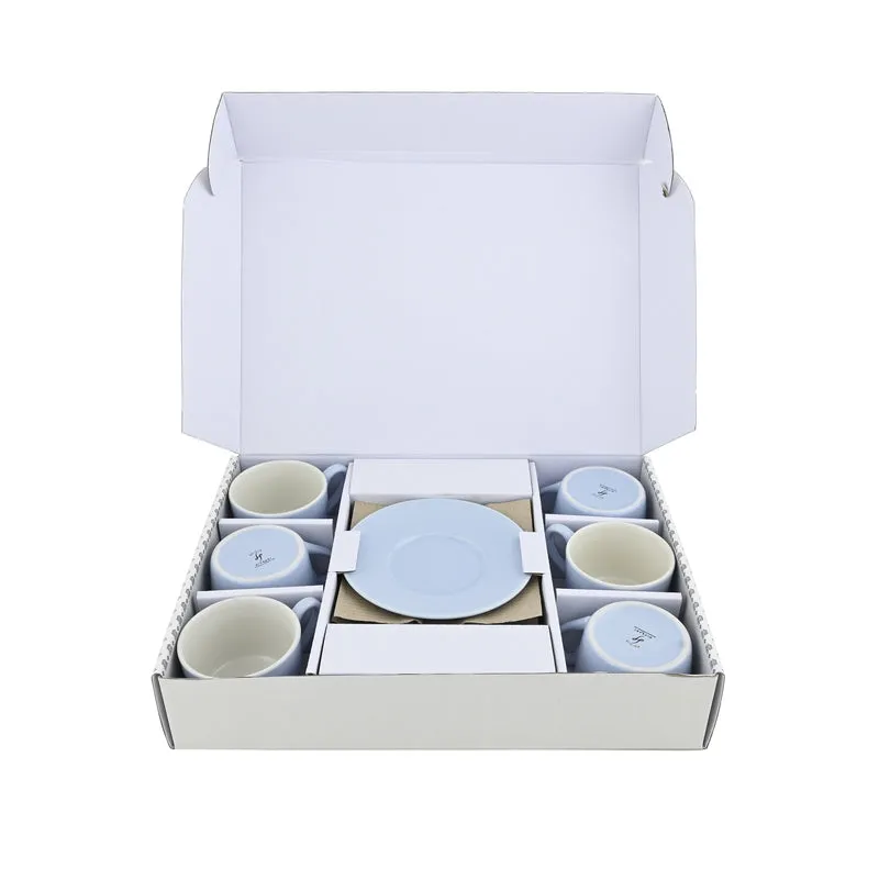 MochaMuse Cup & Saucer (Blue/190 mL Each) - Set of Six - 3
