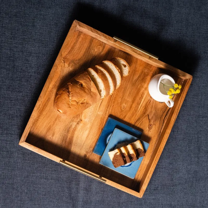 QuadraCraft Square Wooden Serving Tray media 4