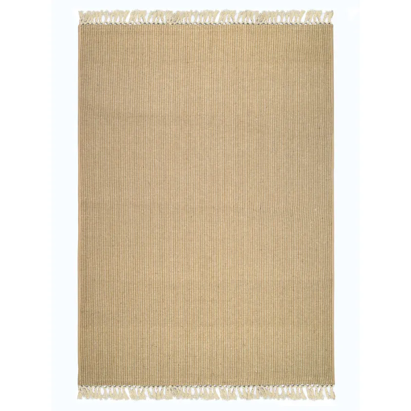 Saral Home EcoStep Anti-Slip Jute Cotton Area Rug with Fringe media 1
