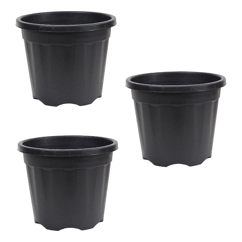 Ugaoo UV Treated Black Plastic Pot (25 CM) - Set Of Three media 4